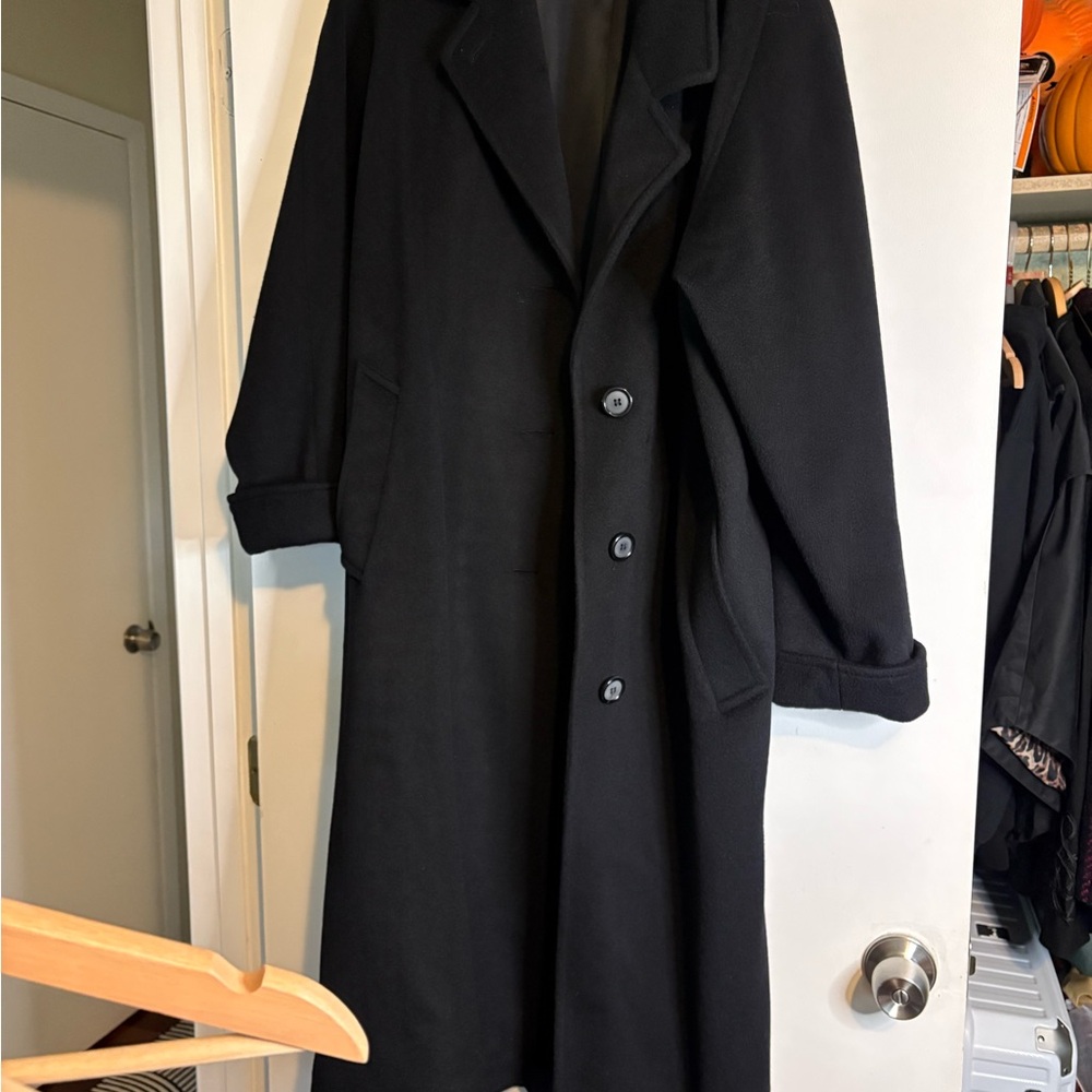 Classic Black womans 100% wool coat